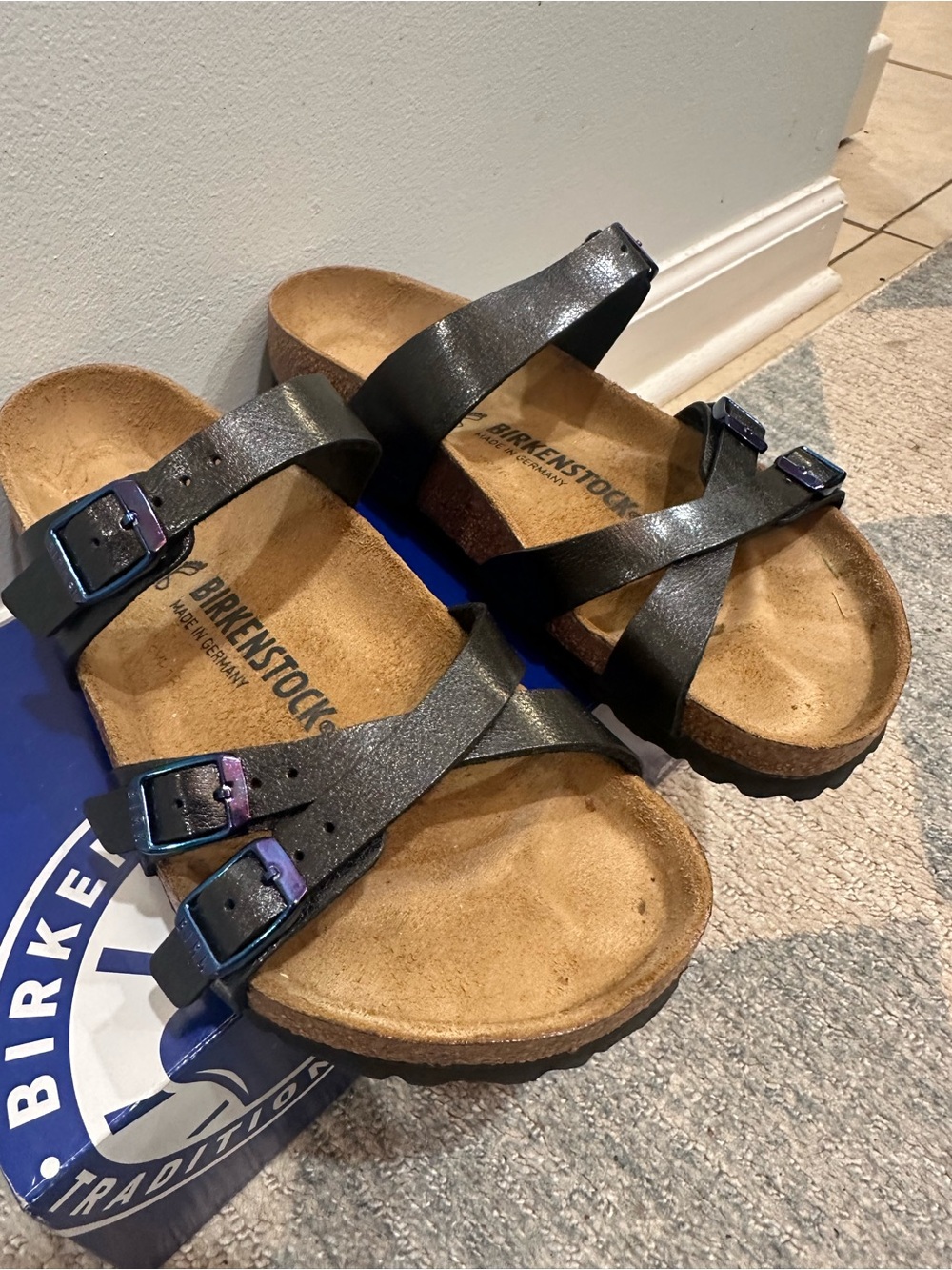 Birkenstock Black Three-Strap Sandals - Picture 2 of 7